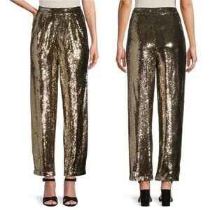 NWT Antonio Melani Geri Sequin Satin Flat Front Ankle Pants Sz. 2